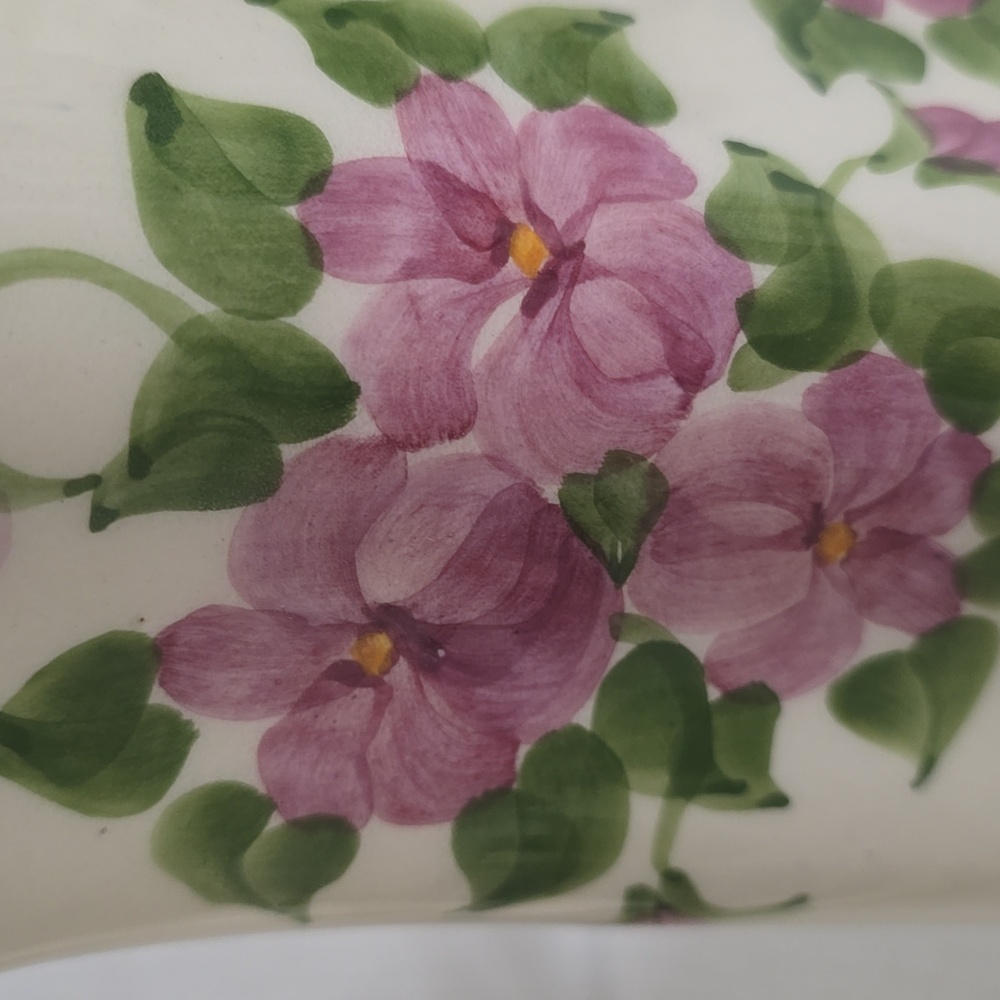 Vintage Hand Painted Large Cash Family Blue Ridge Pottery Floral Pitcher - Picture 11 of 16
